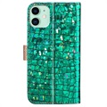 Croco Bling iPhone 12/12 Pro Lompakkokotelo - Vihreä