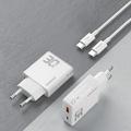 Dudao A30EUT 30W GaN-seinälaturi USB-C-kaapelilla - Valkoinen