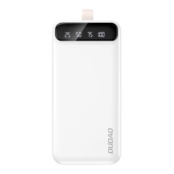 Dudao K8s+ Power Bank 30000mAh - 2x USB / USB-C, LED-valo - Valkoinen