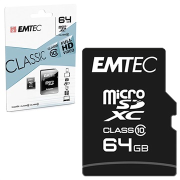 Emtec Classic Class 10 MicroSd-kortti - ECMSDM64GXC10CG - 64GB