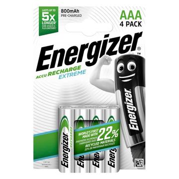 Energizer Recharge Extreme ladattavat R03/AAA paristot 800mAh - 4 kpl.