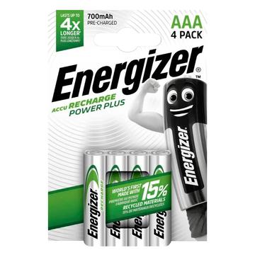 Energizer Recharge Power Plus ladattavat R03/AAA paristot 700mAh - 4 kpl.