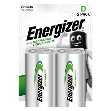 Energizer Recharge Power Plus ladattavat R20/D paristot 2500mAh - 2 kpl.