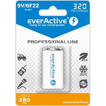 EverActive Professional Line EVHRL22-320 ladattava 9V akku 320mAh