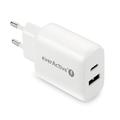 EverActive SC-370Q 25W seinälaturi - USB-A, USB-C - Valkoinen