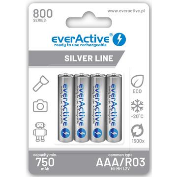 EverActive Silver Line EVHRL03-800 ladattavat AAA-paristot 800mAh - 4 kpl.