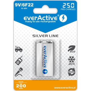 EverActive Silver Line EVHRL22-250 ladattava 9V akku 250mAh