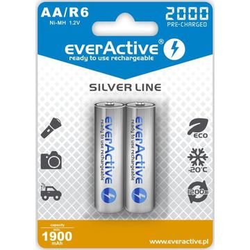 EverActive Silver Line EVHRL6-2000 ladattavat AA-paristot 2000mAh - 2 kpl.