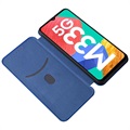 Samsung Galaxy M33 Lompakkokotelo - Hiilikuitu - Sininen