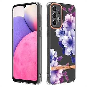 Flower Series Samsung Galaxy A33 5G TPU Kotelo - Violetti Begonia