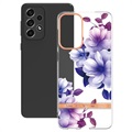 Flower Series Samsung Galaxy A33 5G TPU Kotelo - Violetti Begonia