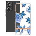 Flower Series Samsung Galaxy A53 5G TPU Kotelo - Sininen Pioni