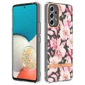 Flower Series Samsung Galaxy A53 5G TPU Kotelo - Pinkki Gardenia