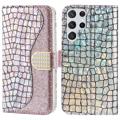 Croco Bling Series Samsung Galaxy S23 Ultra 5G Lompakkokotelo