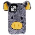 Fluffy Plush iPhone 14 Plus Hybridikotelo - Harmaa Sika