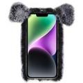 Fluffy Plush iPhone 14 Plus Hybridikotelo - Harmaa Sika