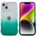 Wavy Edge Gradient iPhone 14 Plus TPU Suojakuori - Armeijanvihreä