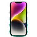 Wavy Edge Gradient iPhone 14 Plus TPU Suojakuori - Armeijanvihreä