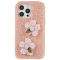 Fluffy Flower Sarja iPhone 14 Pro Max TPU Suojakuori - Pinkki