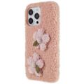 Fluffy Flower Sarja iPhone 14 Pro Max TPU Suojakuori - Pinkki