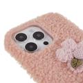 Fluffy Flower Sarja iPhone 14 Pro Max TPU Suojakuori - Pinkki