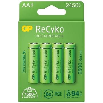 GP ReCyko 2500 ladattavat AA-paristot 2450mAh - 4 kpl.