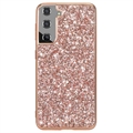 Samsung Galaxy S21 FE 5G Glitter Series Hybridikotelo - Ruusukulta