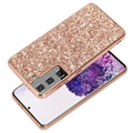 Samsung Galaxy S21 FE 5G Glitter Series Hybridikotelo - Ruusukulta