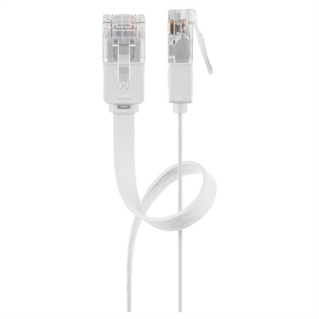 Goobay RJ45 Litteä Verkkokaapeli U/UTP CAT 6 - 7m - Valkoinen