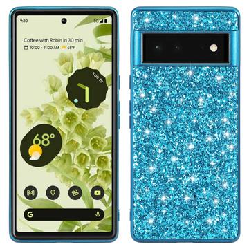 Google Pixel 8a Glitter Series Hybridikotelo - Sininen