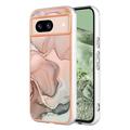 Google Pixel 8a Marble Pattern Galvanoitu TPU-Suojakotelo - Pinkki