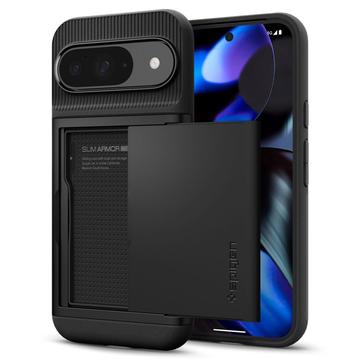 Google Pixel 9/9 Pro Spigen Slim Armor CS Suojakotelo - Musta