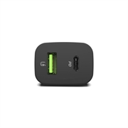 Green Cell 48W autolaturi USB-C Power Delivery ja USB-A Quick Charge 3.0 - Nopea lataus älypuhelimille ja tablet-laitteille.