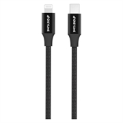 GreyLime 18W Punottu USB-C / Lightning Kaapeli - MFi Sertifioitu - 1m - Musta