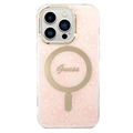 Guess 4G Edition Bundle Pack iPhone 14 Pro Kotelo & Langaton Laturi - Pinkki