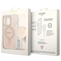 Guess 4G Edition Bundle Pack iPhone 14 Pro Kotelo & Langaton Laturi - Pinkki