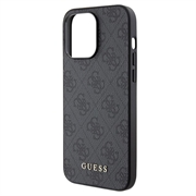 iPhone 15 Pro Guess 4G Metal Gold Logo Hybridikotelo - Harmaa