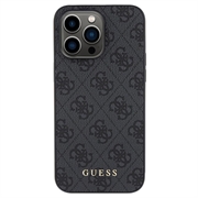 iPhone 15 Pro Max Guess 4G Metal Gold Logo Hybridikotelo - Harmaa