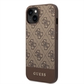 Guess 4G Stripe iPhone 14 Plus Hybridikotelo - Ruskea