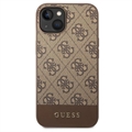 Guess 4G Stripe iPhone 14 Plus Hybridikotelo - Ruskea