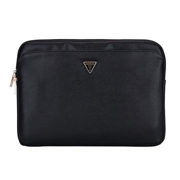 Guess Grained Triangle Logo Laptop Sleeve - 14" - Musta