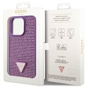 iPhone 15 Pro Guess Rhinestones Triangle Metal Logo Kotelo