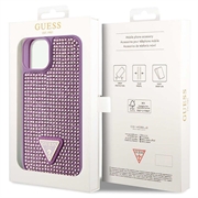 iPhone 15 Guess Rhinestones Triangle Metal Logo Kotelo