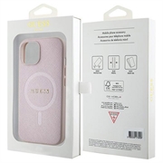 iPhone 15 Guess Saffiano Hybridikotelo - MagSafe-Yhteensopiva - Pinkki