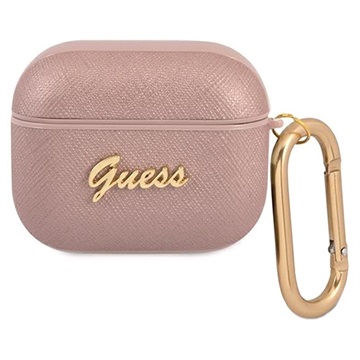 Guess Saffiano Script AirPods 3 Kotelo - Pinkki