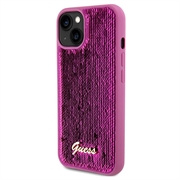 iPhone 15 Guess Sequin Script Logo Kotelo - Magenta