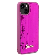 iPhone 15 Guess Sequin Script Logo Kotelo - Magenta