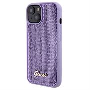 iPhone 15 Guess Sequin Script Logo Kotelo - Violetti