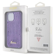 iPhone 15 Guess Sequin Script Logo Kotelo - Violetti