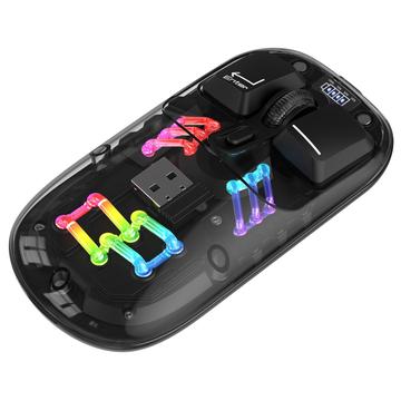 HXSJ T200 kaksitoiminen langaton Bluetooth-hiiri RGB-valaistuksella